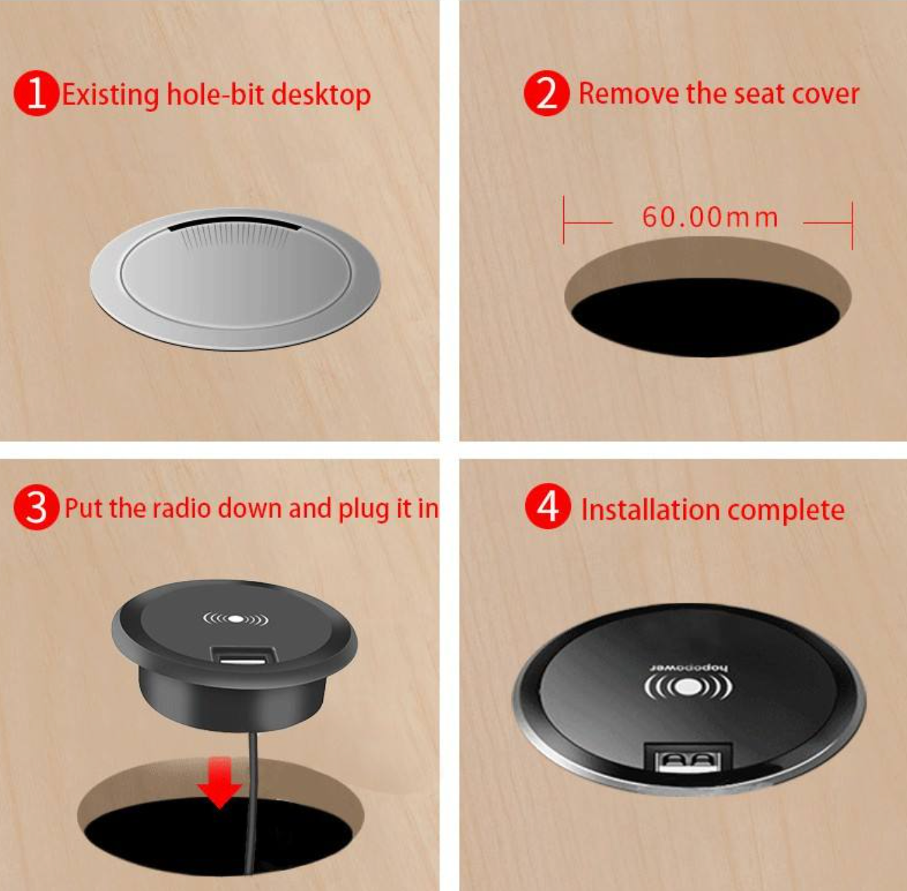 Desktop Long-Distance Charger for Home & Office Furniture