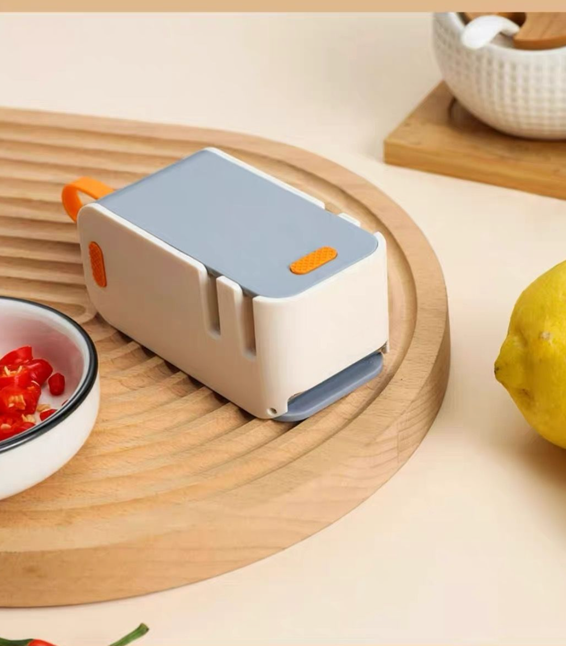 2-Stage Manual Knife Sharpener with Vegetable Peeler